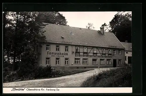 AK Oberschöna Krs. Freiberg /Sa., Ölmühle, Ferienheim des F.D.G.B.
