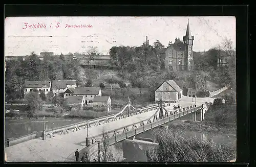 AK Zwickau i. S., Blick auf die Paradiesbrücke