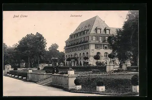 AK Bad Elster, Blick auf den Sachsenhof