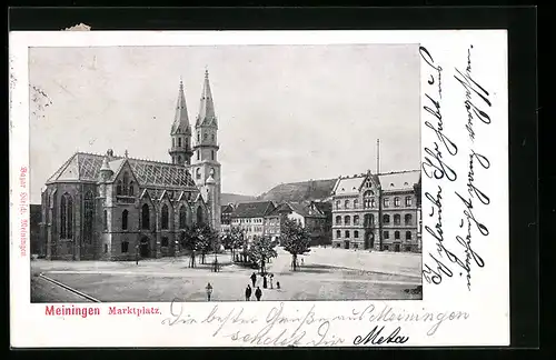 AK Meiningen, Blick auf den Marktplatz