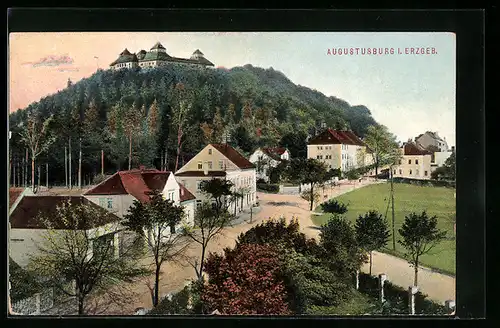 AK Augustusburg i. Erzgeb., Blick auf den Ort