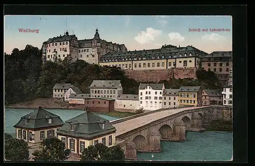 AK Weilburg, Schloss mit Lahnbrücke