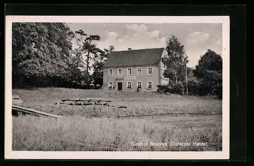 AK Dahlen /Sa., Blick auf das Gasthof Reudnitz