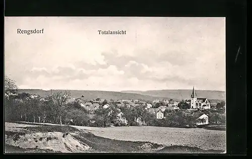 AK Rengsdorf, Ortsansicht aus der Ferne