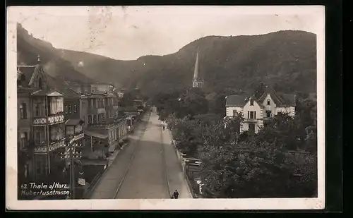 AK Thale a. Harz, Blick in die Hubertusstrasse