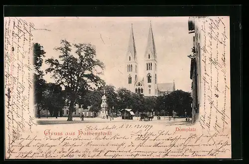 AK Halberstadt, Blick auf den Domplatz