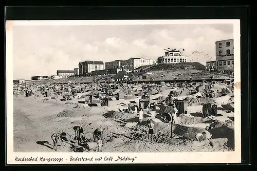 AK Wangerooge, Badestrand mit Cafe Pudding