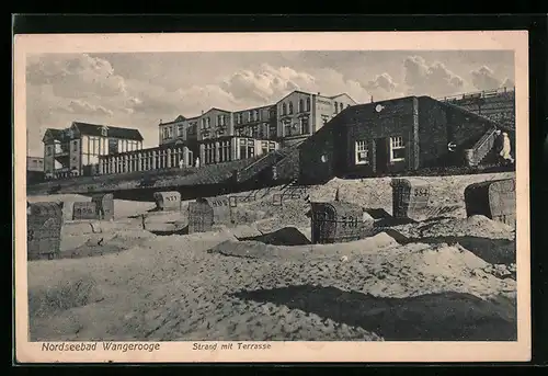 AK Wangerooge, Strand mit Terrasse