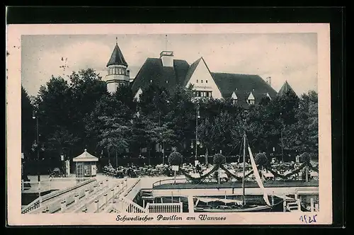 AK Berlin-Wannsee, Blick auf den Schwedischen Pavillon