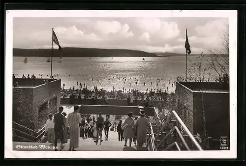 AK Berlin-Wannsee, Blick auf das Strandbad