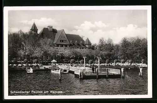 AK Berlin-Wannsee, Blick auf den schwedischen Pavillon