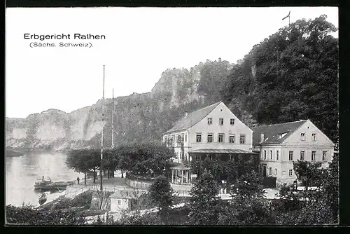 AK Rathen /Sächs. Schweiz, Blick auf das Erbgericht