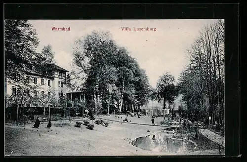 AK Warmbad i. S., Blick auf Villa Luxemburg