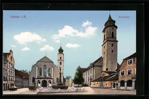 AK Lindau i. B., Blick auf den Marktplatz