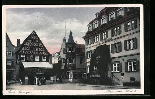 AK Bad Kissingen, Markt mit Hotel Wittelsbach