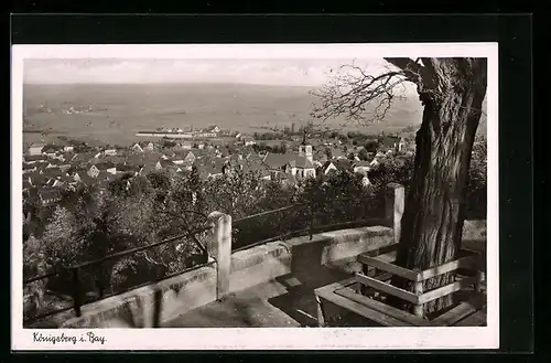 AK Königsberg i. Bay., Blick vom Schlossberg auf den Ort