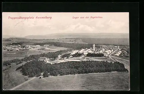 AK Hammelburg, Truppenübungsplatz, Lager aus der Vogelschau