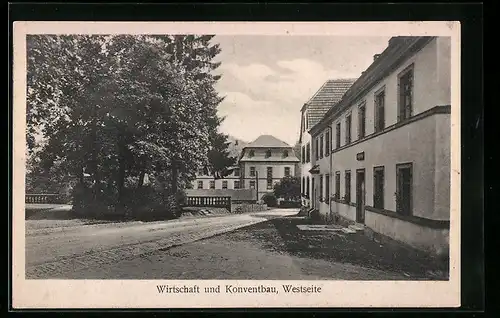 AK M. Bildhausen bei Münnerstadt, St. Josefs-Congregation, Wirtschaft und Konventbau, Westseite