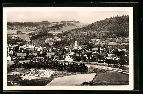 AK Pegnitz, Ortsansicht aus der Vogelschau