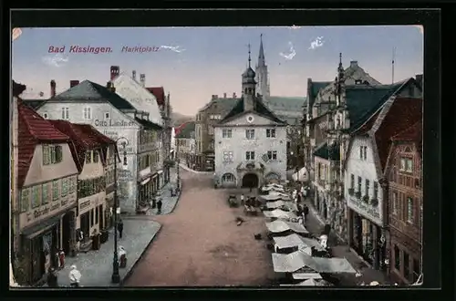 AK Bad Kissingen, Blick auf den Marktplatz