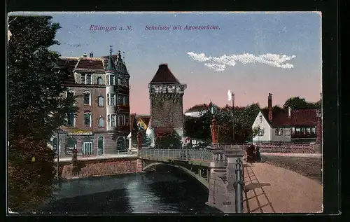 AK Esslingen a. N., Schelztor m. Agnesbrücke