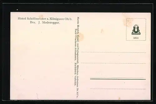 AK Königssee Ob b., Blick auf Hotel Schiffmeister