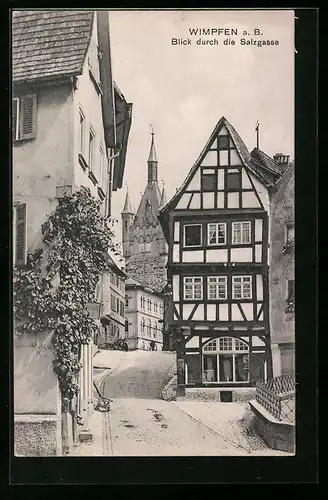 AK Wimpfen a. B., Blick durch die Salzgasse