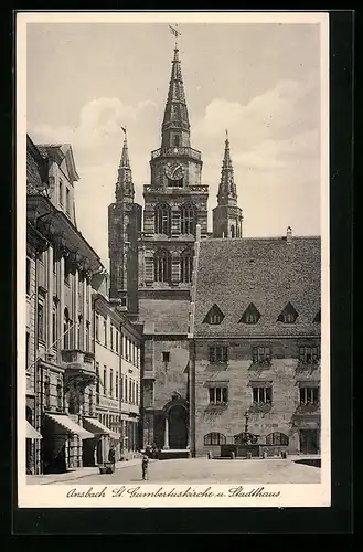 AK Ansbach, St. Humbertuskirche u. Stadthaus