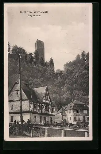 AK Grenzau / Westerwald, Blick auf Burg Grenzau