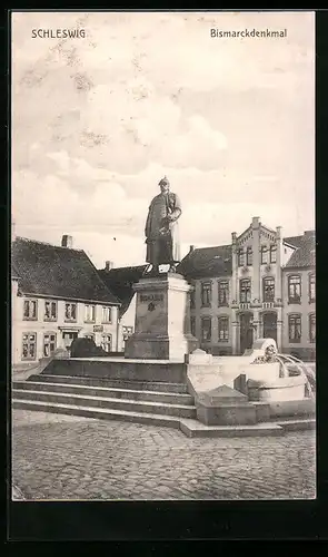 AK Schleswig, Blick zum Bismarckdenkmal