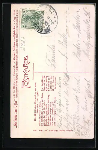 AK Uglei-See, Hotel und Pension Uglei u. d. Angerbrücke