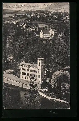 AK Witzschdorf, Ortsansicht aus der Vogelschau