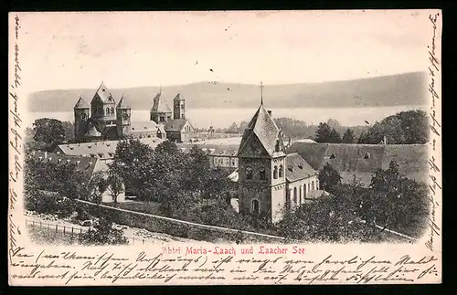 Relief-AK Maria-Laach, Abtei und Laacher See