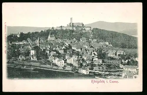 Relief-AK Königstein i. Taunus, Panoramablick auf die Stadt