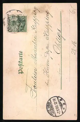 AK Märchen, Schneewittchen tanzt mit ihren Zwergen