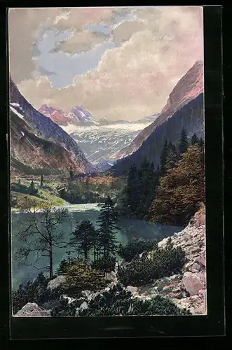 Künstler-AK Photochromie Nr. 4391: Berglandschaft mit See