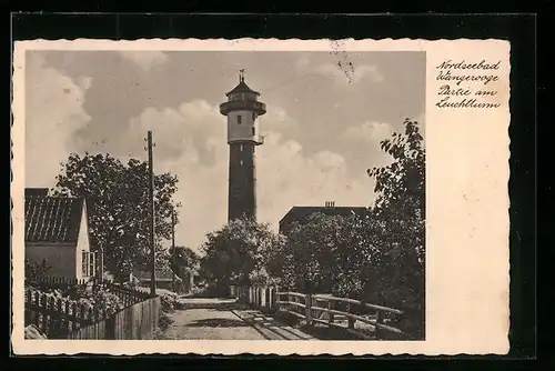 AK Wangerooge, Nordseebad, Partie am Leuchtturm
