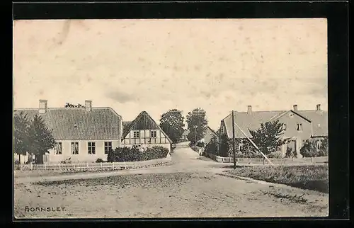 AK Hornslet, Strassenpartie mit Fachwerkhaus