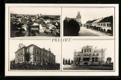 AK Prelouc, verschiedene Stadtansichten