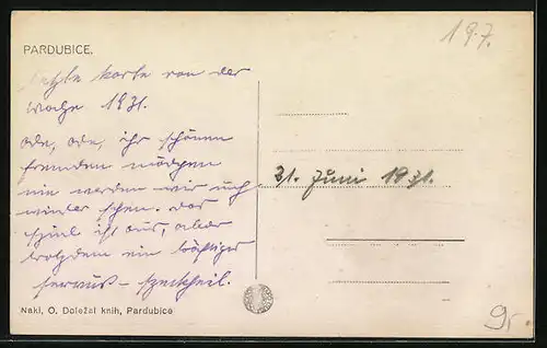 AK Pardubice, Strassenpartie mit Geschäften