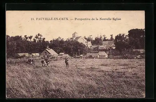 AK Fauville-En-Caux, Perspective de la Nouvelle Eglise