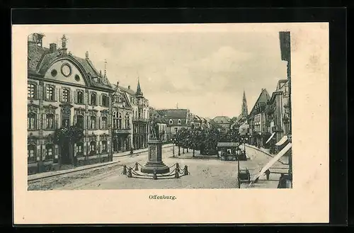 AK Offenburg, Ansicht v. Marktplatz
