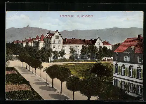 AK Offenburg i. B., Blick auf die Kasernen