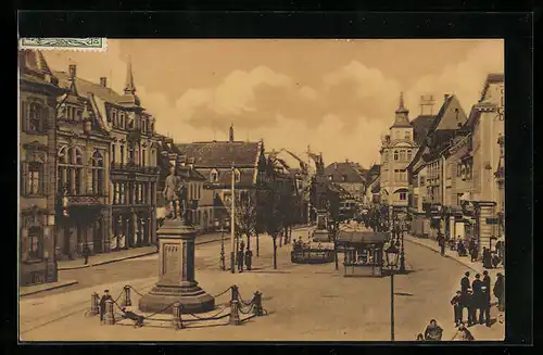 AK Offenburg, Szene auf dem Marktplatz