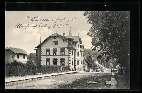 AK Königsfeld, Blick auf Pension Waldblick