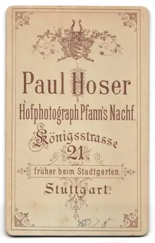 Fotografie Paul Hoser, Stuttgart, Königsstr. 21, Junges Mädchen mit hochgestecktem Haar