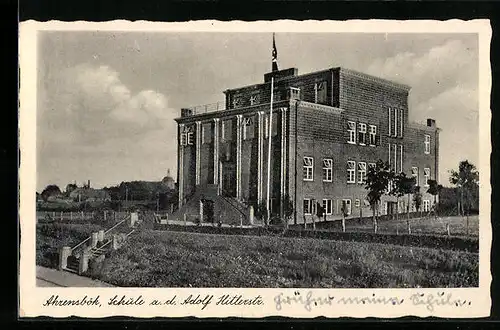 AK Ahrensbök, Schule ad. d. strasse mit 