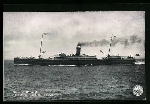 AK Passagierschiff Duke of Connaught auf hoher See