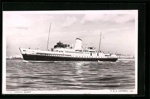 AK Passagierschiff T. S. S. Empress Queen in Fahrt