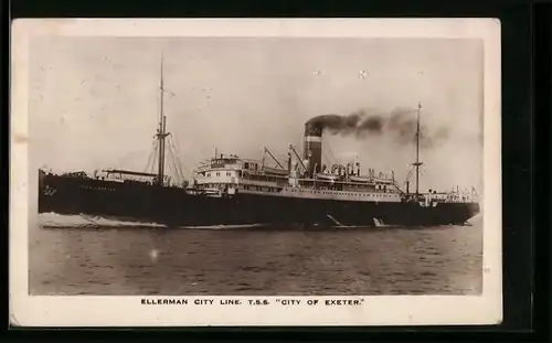 AK Passagierschiff TSS City of Exeter, Ellerman City Line